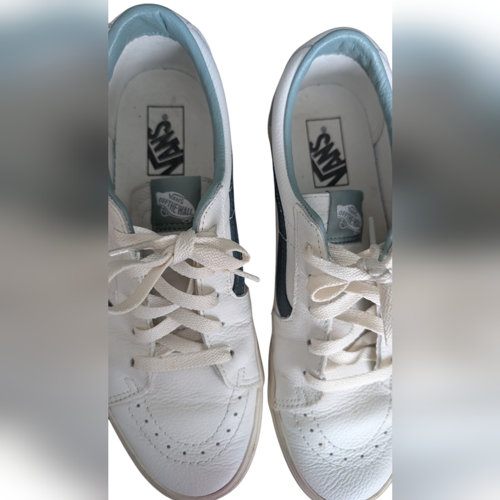 Vans White and Dark Green Sneakers